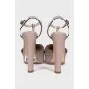 Beige leather high heels