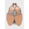 Beige leather high heels
