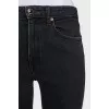 Mid-rise tapered jeans with zippers at the bottom