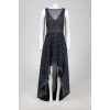 Evening dark blue dress in the floor with tag