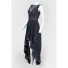Evening dark blue dress in the floor with tag