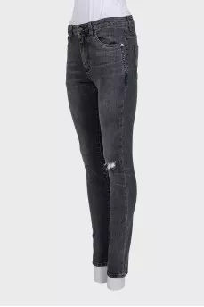 Skinny джинси з рваним ефектом