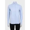 Straight-cut button-down shirt with a small print