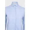 Straight-cut button-down shirt with a small print