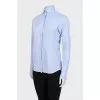 Straight-cut button-down shirt with a small print