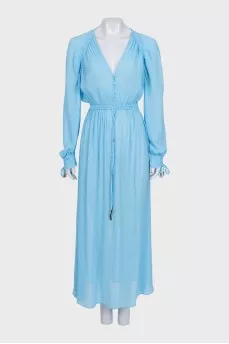 Light blue fitted dress with a V-neck