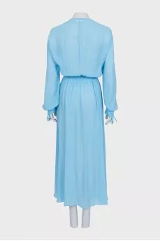 Light blue fitted dress with a V-neck