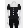 Short sleeve cropped jacket with tag
