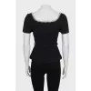 Short sleeve cropped jacket with tag