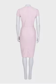 Pink business dress with short sleeves