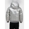 Children's silver down jacket with fur