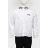 Children's white shirt with black embroidery