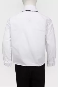 Children's white shirt with black embroidery