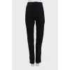 High-waisted jeans with leather inserts