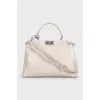 Beige Peekaboo Satchel
