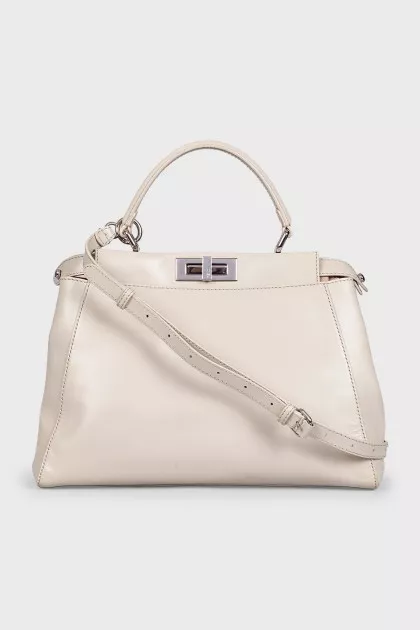 Beige Peekaboo Satchel