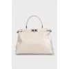 Beige Peekaboo Satchel