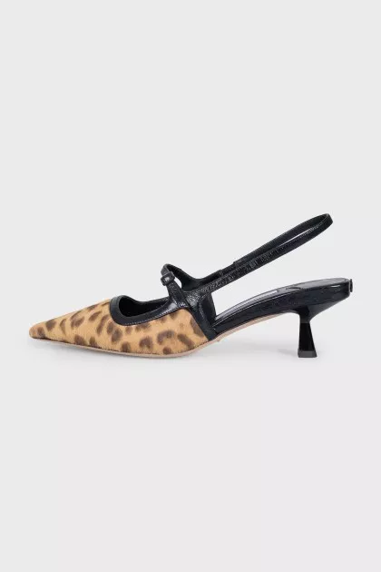 Ponyskin slingbacks