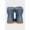 Blue leather high-top sneakers