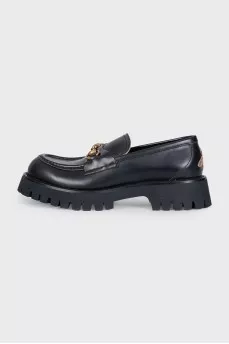 Leather loafers with embellishments