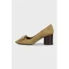 Green suede shoes