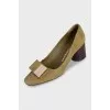 Green suede shoes