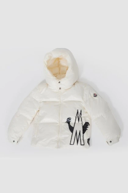 Creamy children's jacket with black pattern
