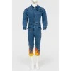 Children's denim jumpsuit with appliqué