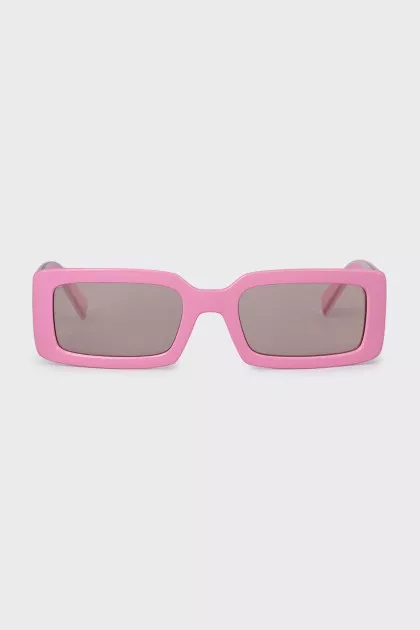 Pink sunglasses with the brand logo