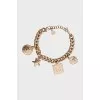 Gold chain bracelet with pendants