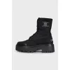 Black textile boots