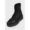 Black textile boots