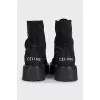 Black textile boots