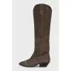 High suede cossack boots