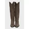 High suede cossack boots