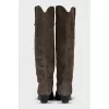 High suede cossack boots