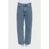 Straight-leg jeans with pockets, mid-rise