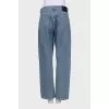 Straight-leg jeans with pockets, mid-rise