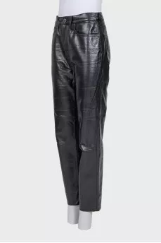 Black straight-leg trousers with a mid-rise