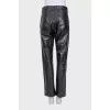Black straight-leg trousers with a mid-rise