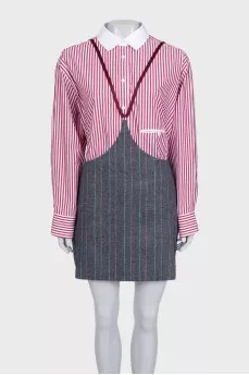 Shirt and skirt suit