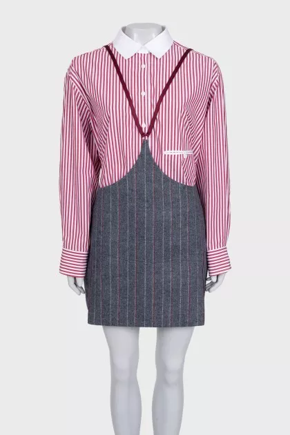 Shirt and skirt suit