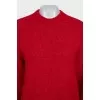 Red sweater with signature print