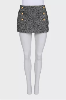 Gray suit with a printed skirt