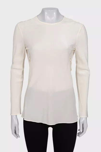 Silk blouse with a cutout back