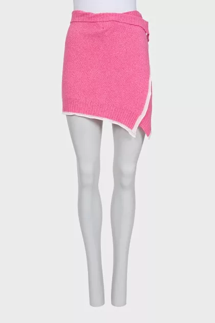 Pink straight-cut skirt