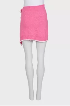 Pink straight-cut skirt