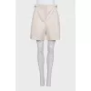 Beige high-waisted shorts