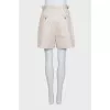 Beige high-waisted shorts