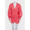 Pink dress with draping